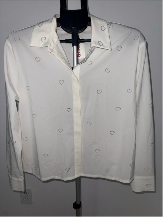 Modern Works Tops - ✨ NWT Modern Works Rhinestone Heart Button Down Blouse ✨